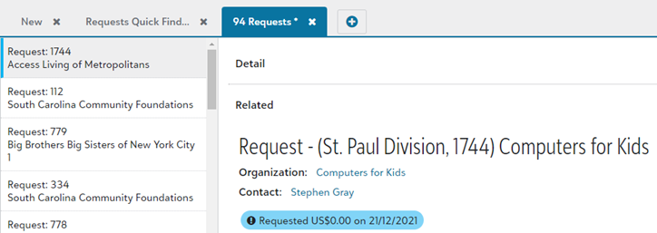 The search tab shows 94 requests are open.